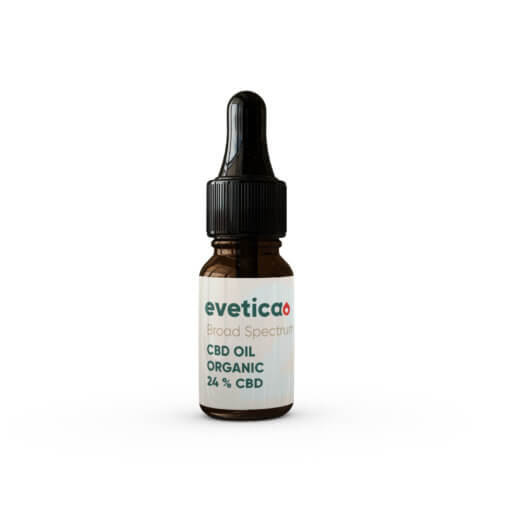 Firstly the composition of CBD Oil 24% Broad Spectrum Large Spectrum: made from leaf/stem extract of Cannabis Sativa, cold pressed sunflower seed oil, no artificial colours, flavours or preservatives. Regarding its THC content, it is below < 0,05%. This oil is exclusively an organic product and no artificial additives are added. It is composed of various cannabinoids, terpenes, flavonoids and terpenoids.